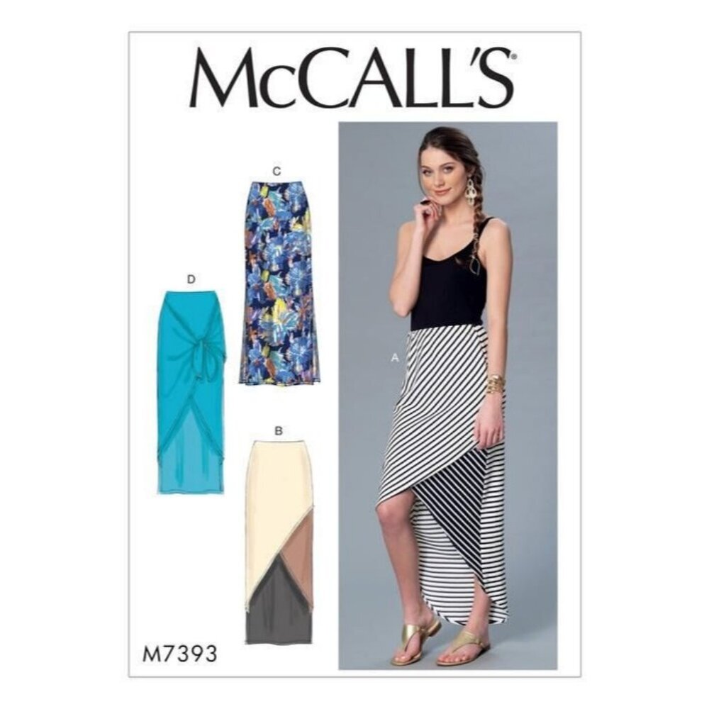 McCalls Sewing Pattern‎ 7393 MP224 Skirt Bias Close Fit Misses Size XS-MED